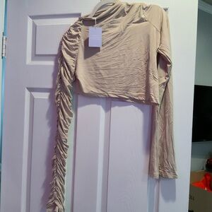 Hanifa Syd Ruched Crop Blouse